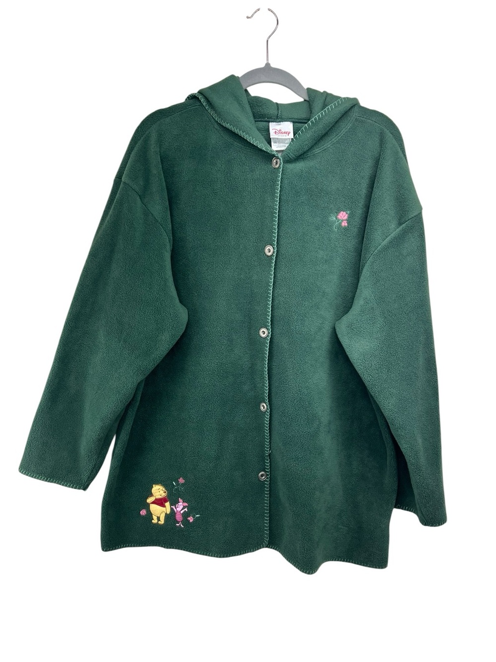 Disney Store Winnie the Pooh Embroidered Fleece Hooded Cardigan Womens XXL